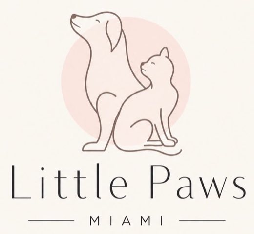 Little Paws Miami logo: a dog and a cat sitting together